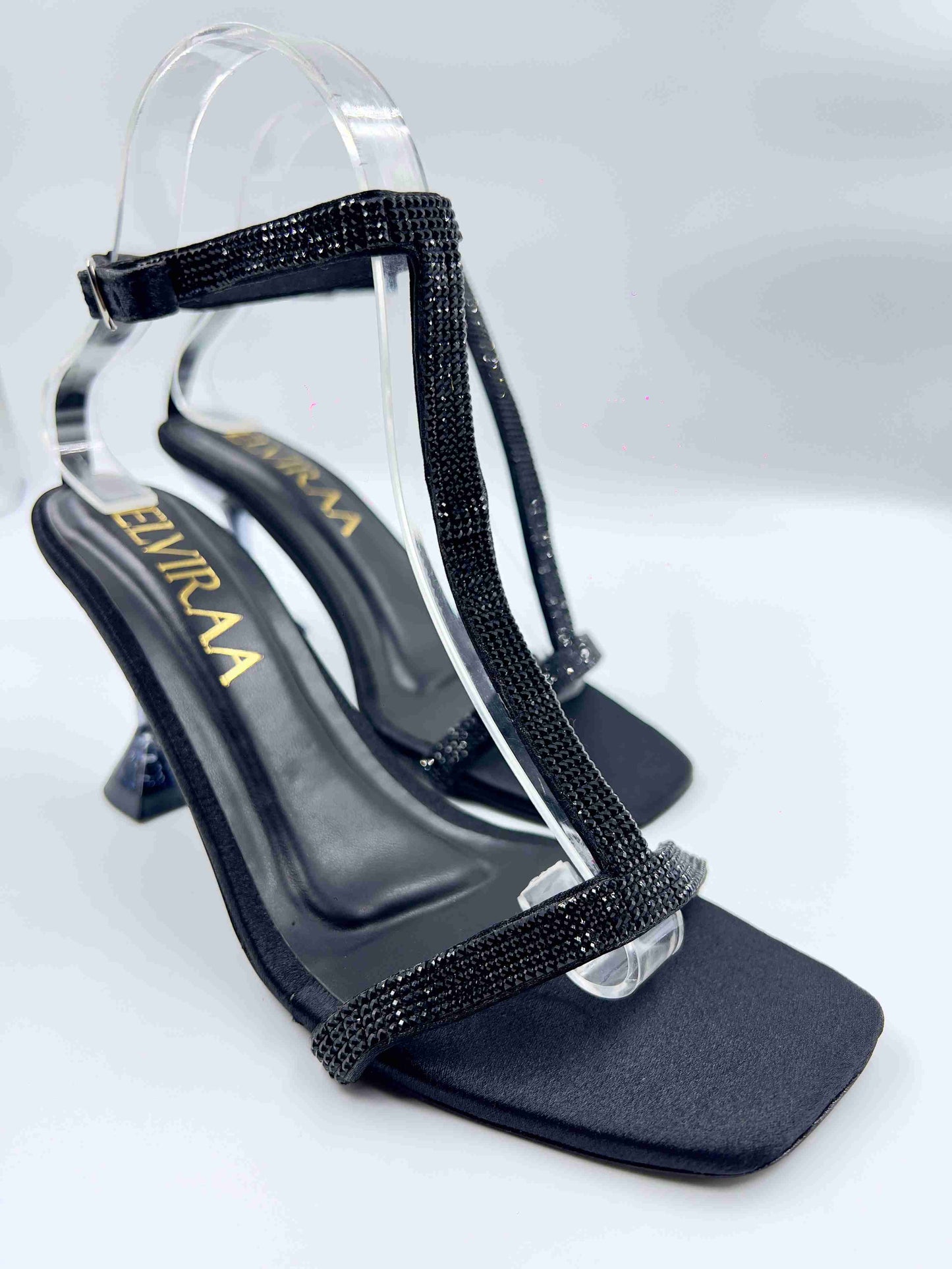 Tstrap Rhinestone Heels