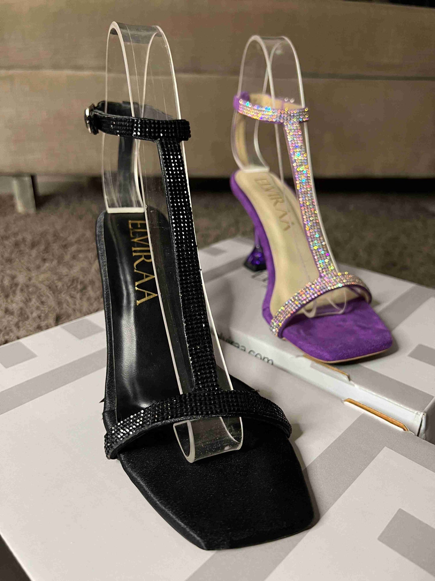 Tstrap Rhinestone Heels