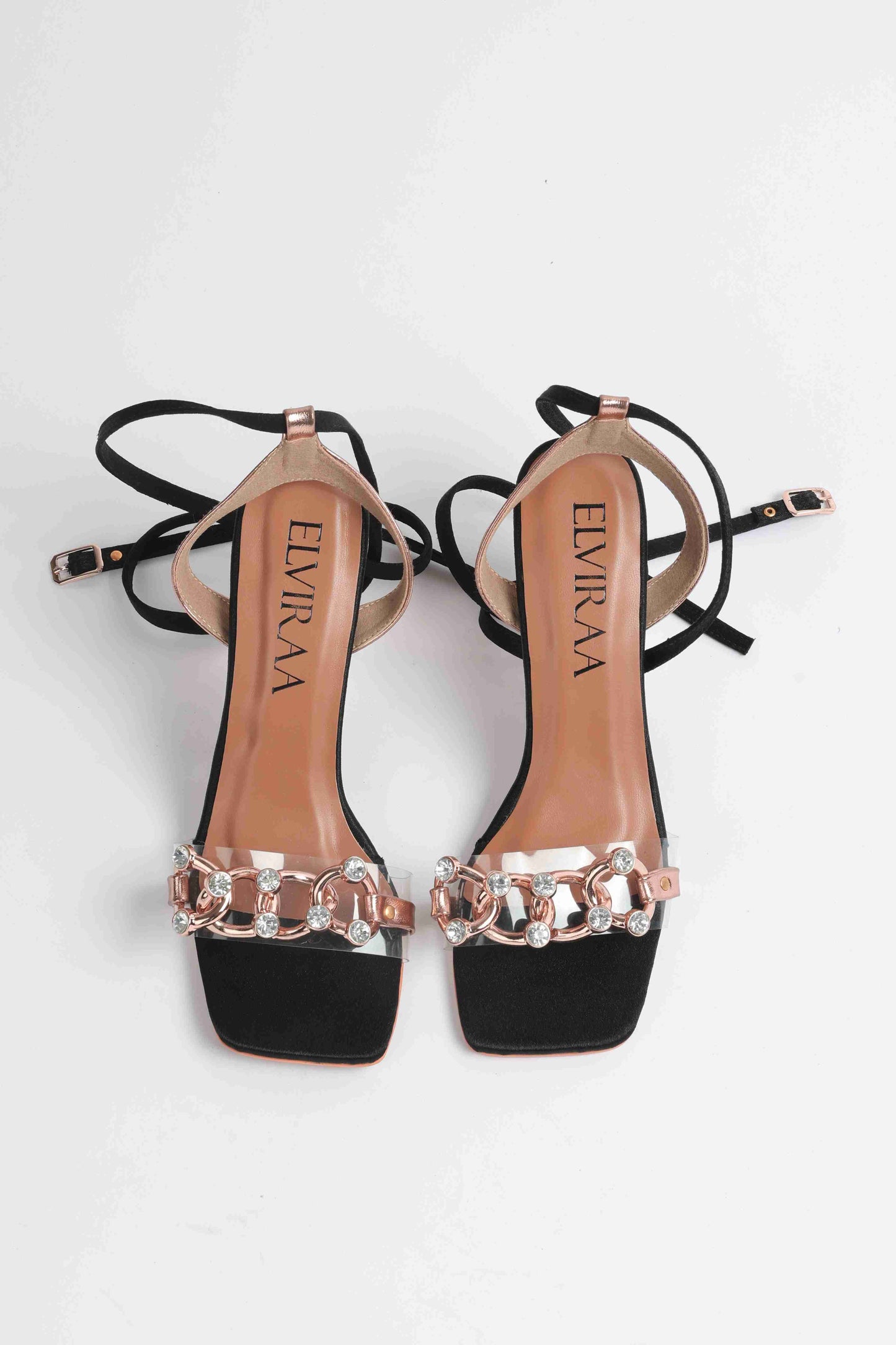 Two Toned Tie-up Heels