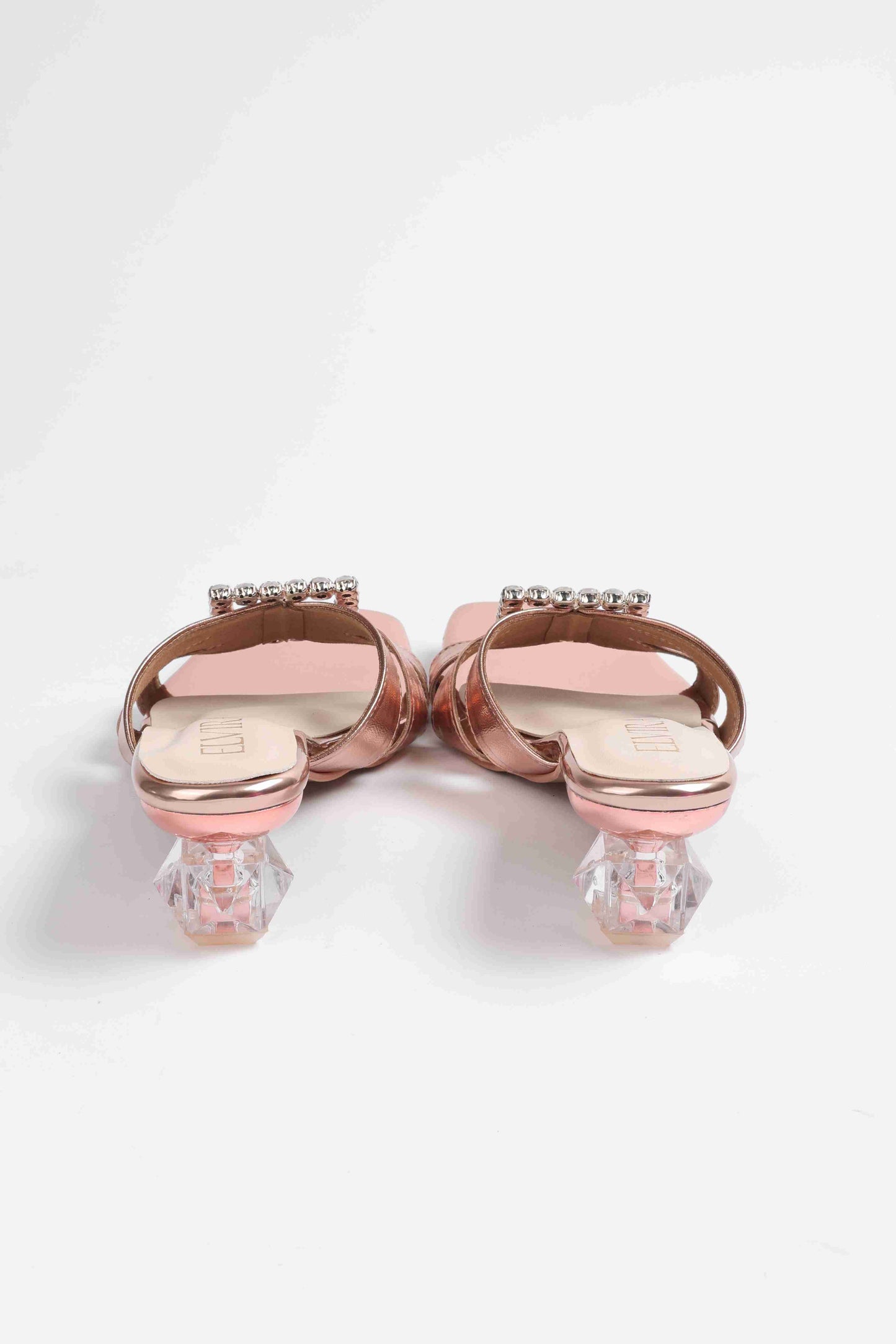 Square Stone Buckle Heels