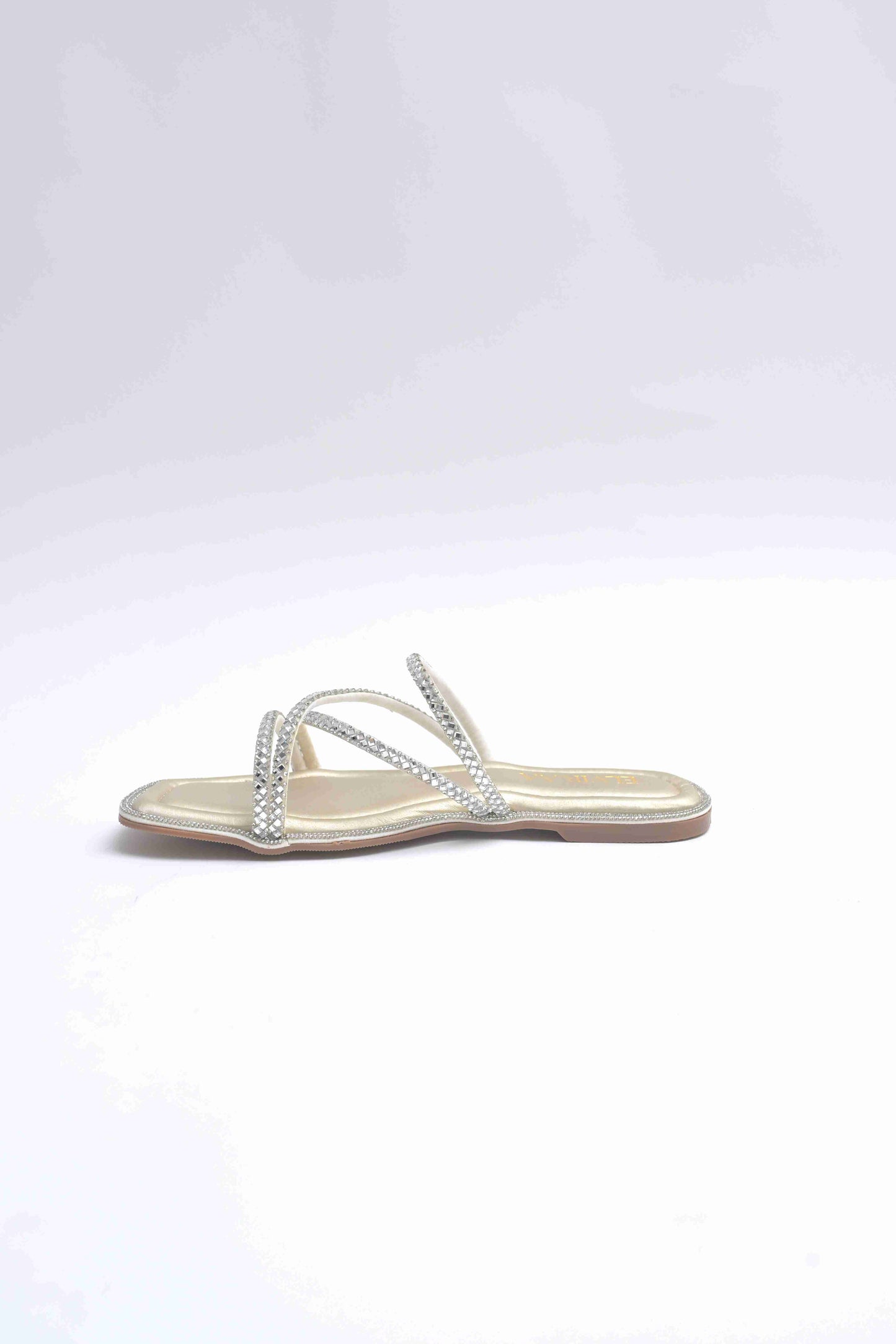 Rhinestone Embellished Strappy Flats