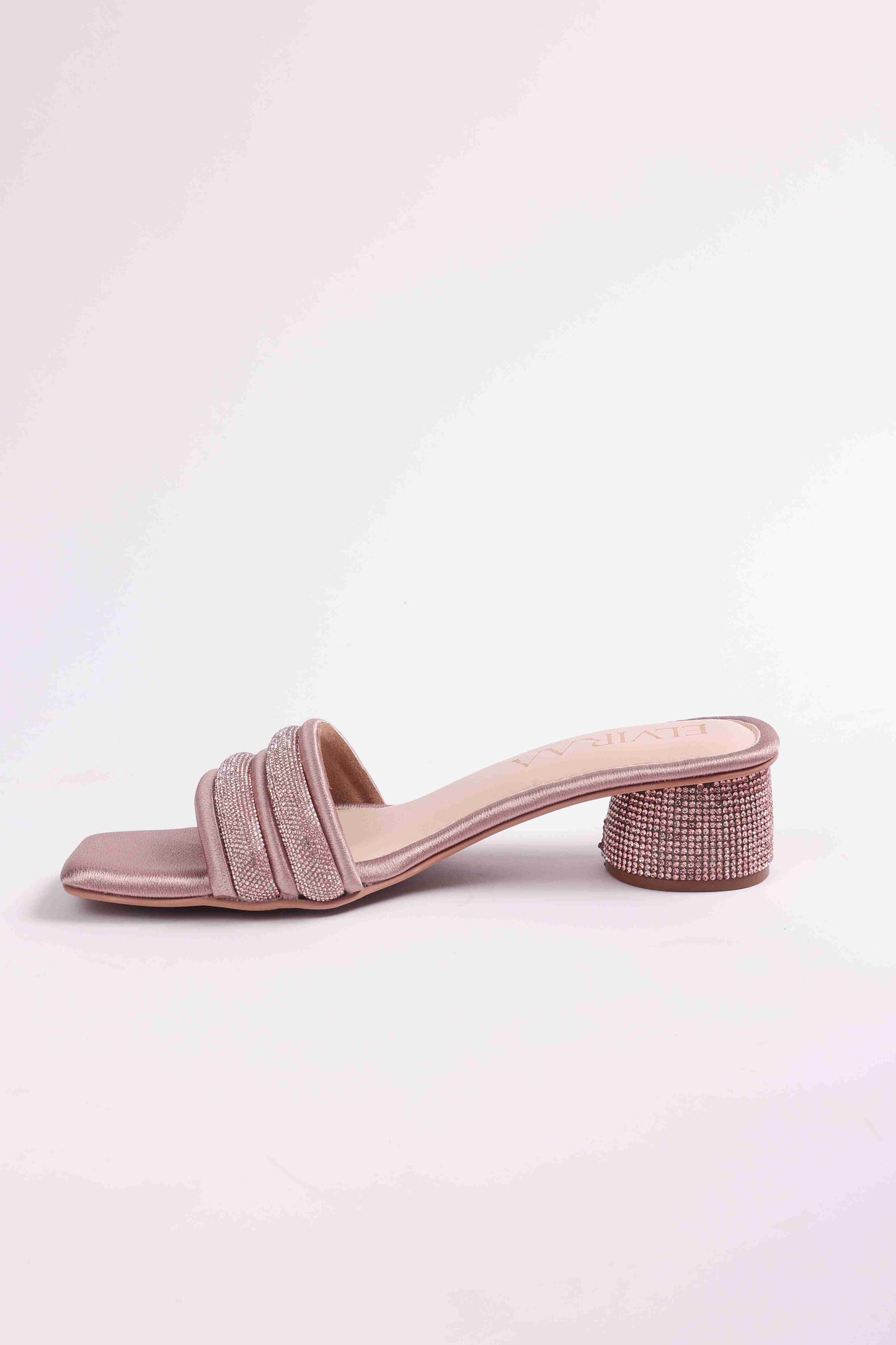 Puffy Diamond Strap Block Heels