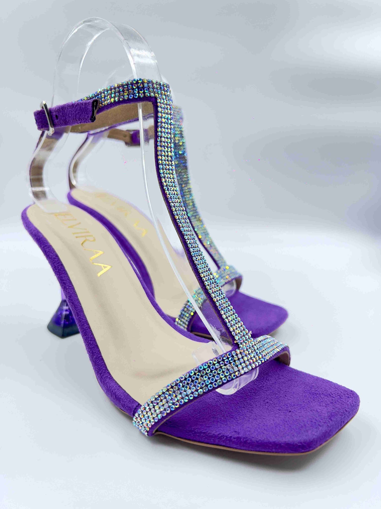 Tstrap Rhinestone Heels