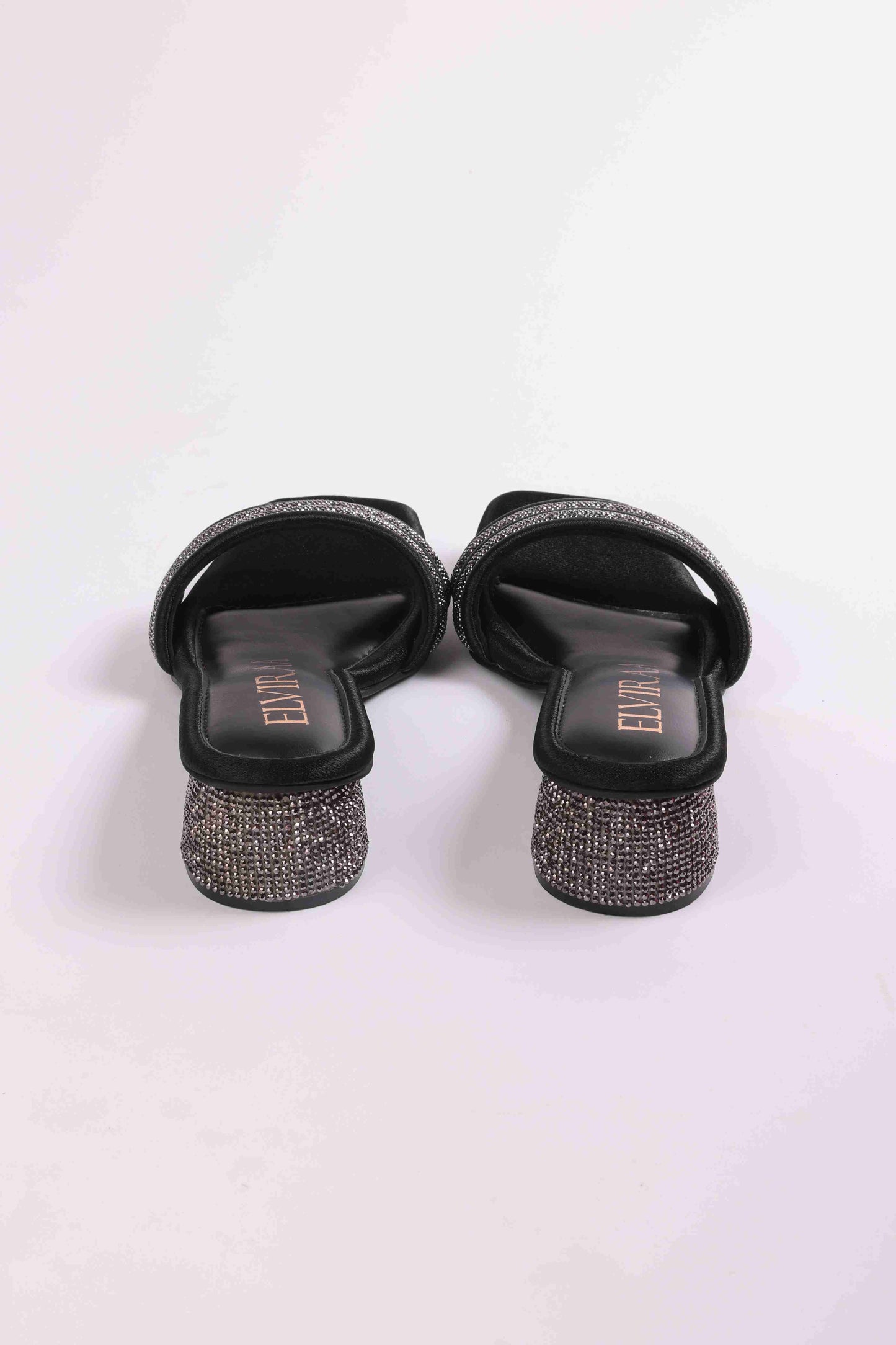 Puffy Diamond Strap Block Heels