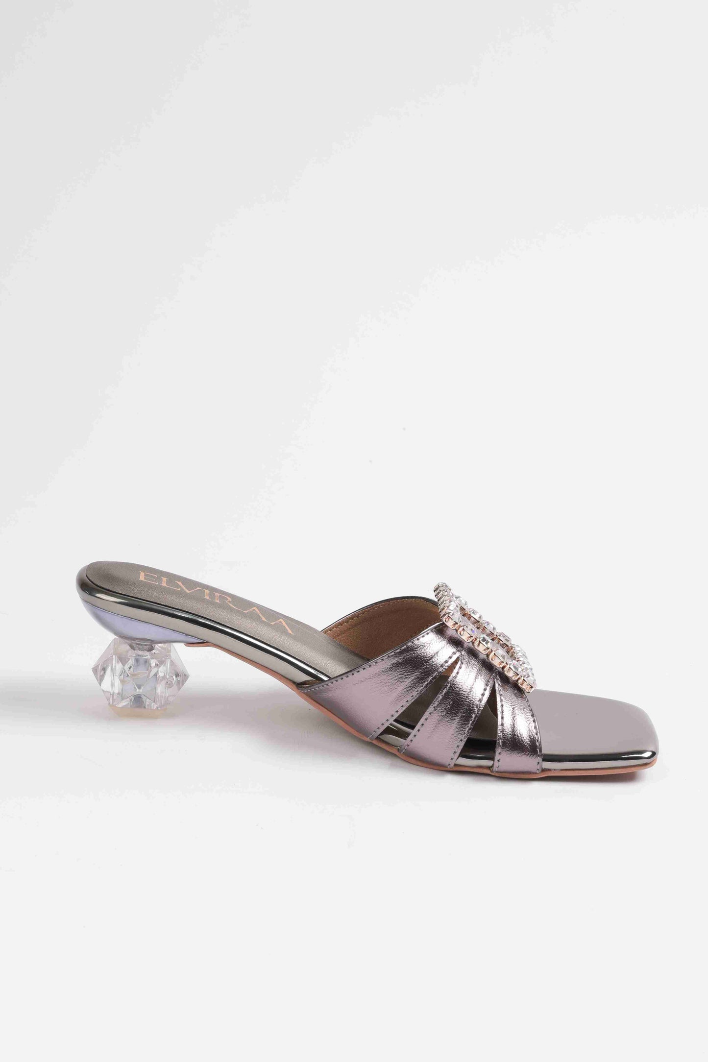 Square Stone Buckle Heels