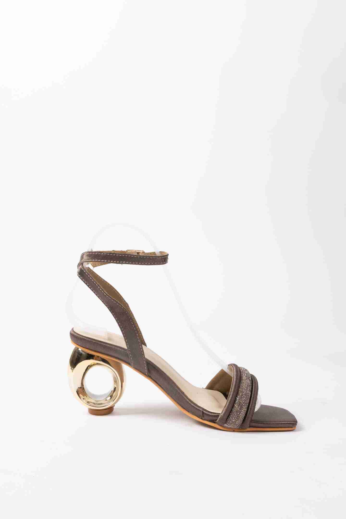 Puffy Diamond Strap High Heel