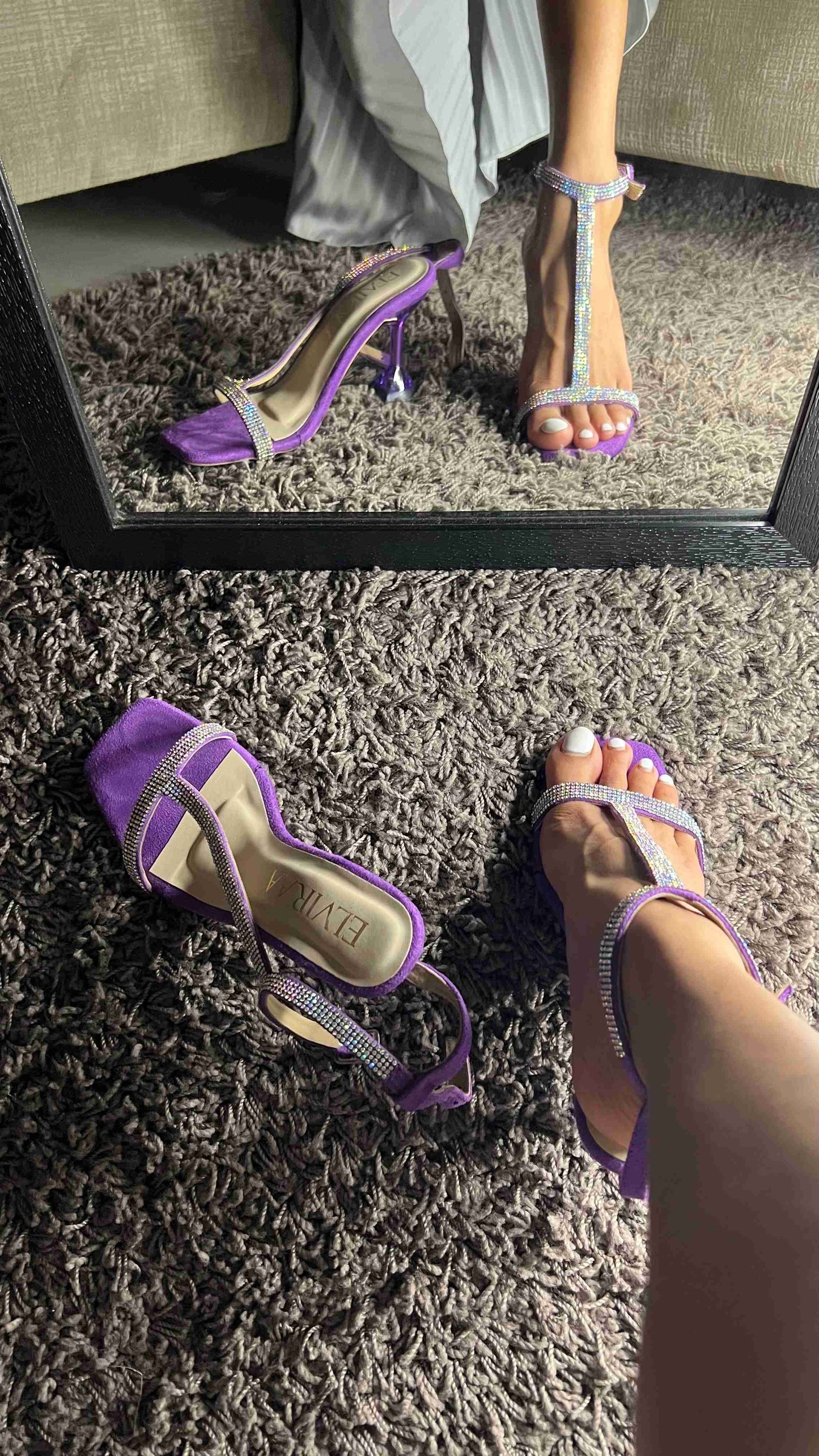 Tstrap Rhinestone Heels