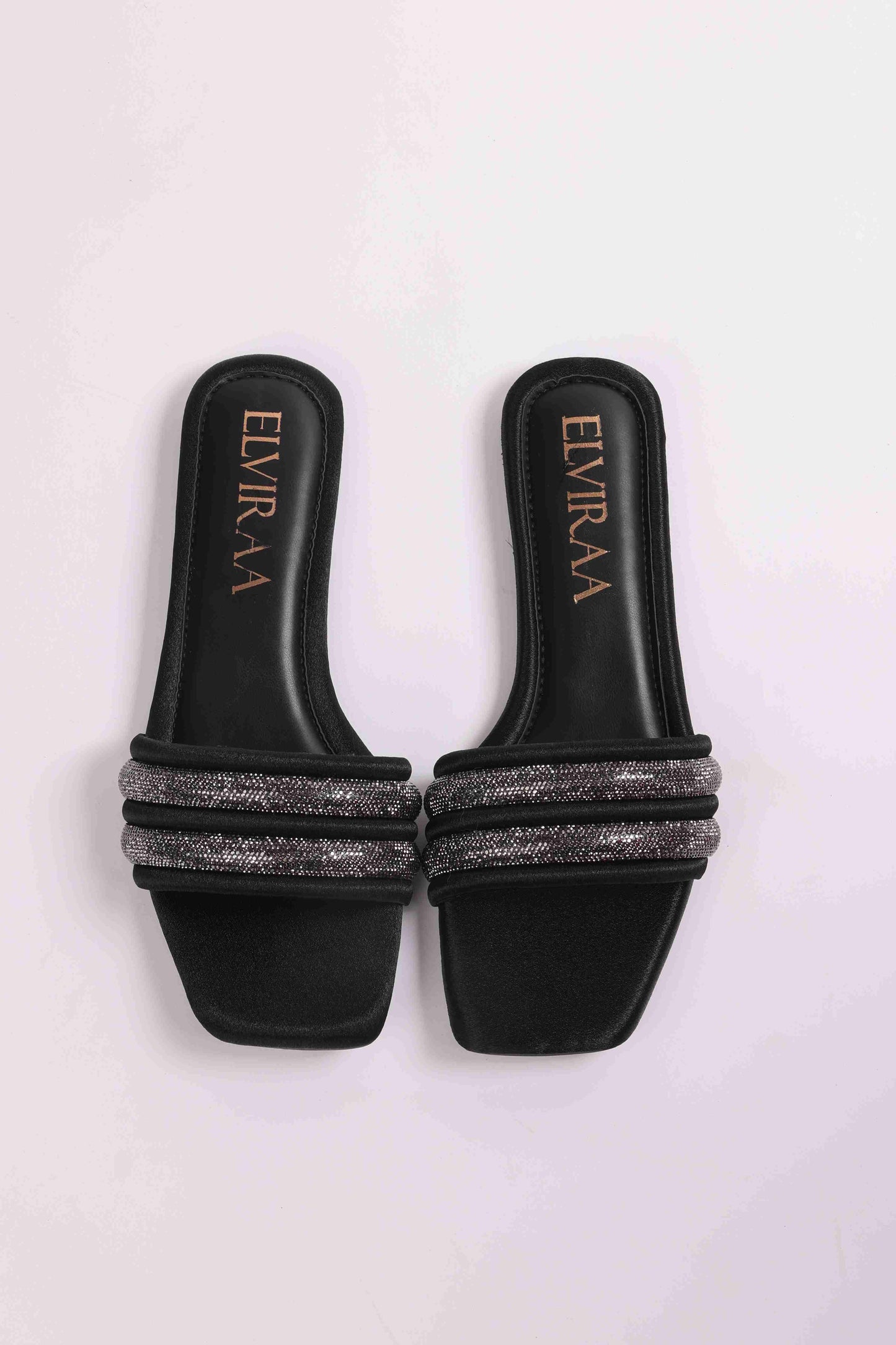 Puffy Diamond Strap Flats