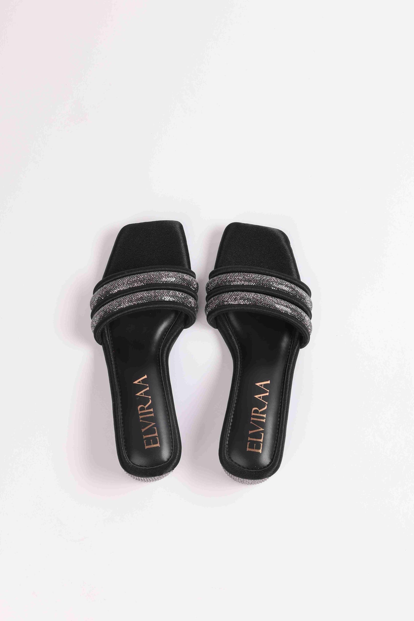 Puffy Diamond Strap Block Heels