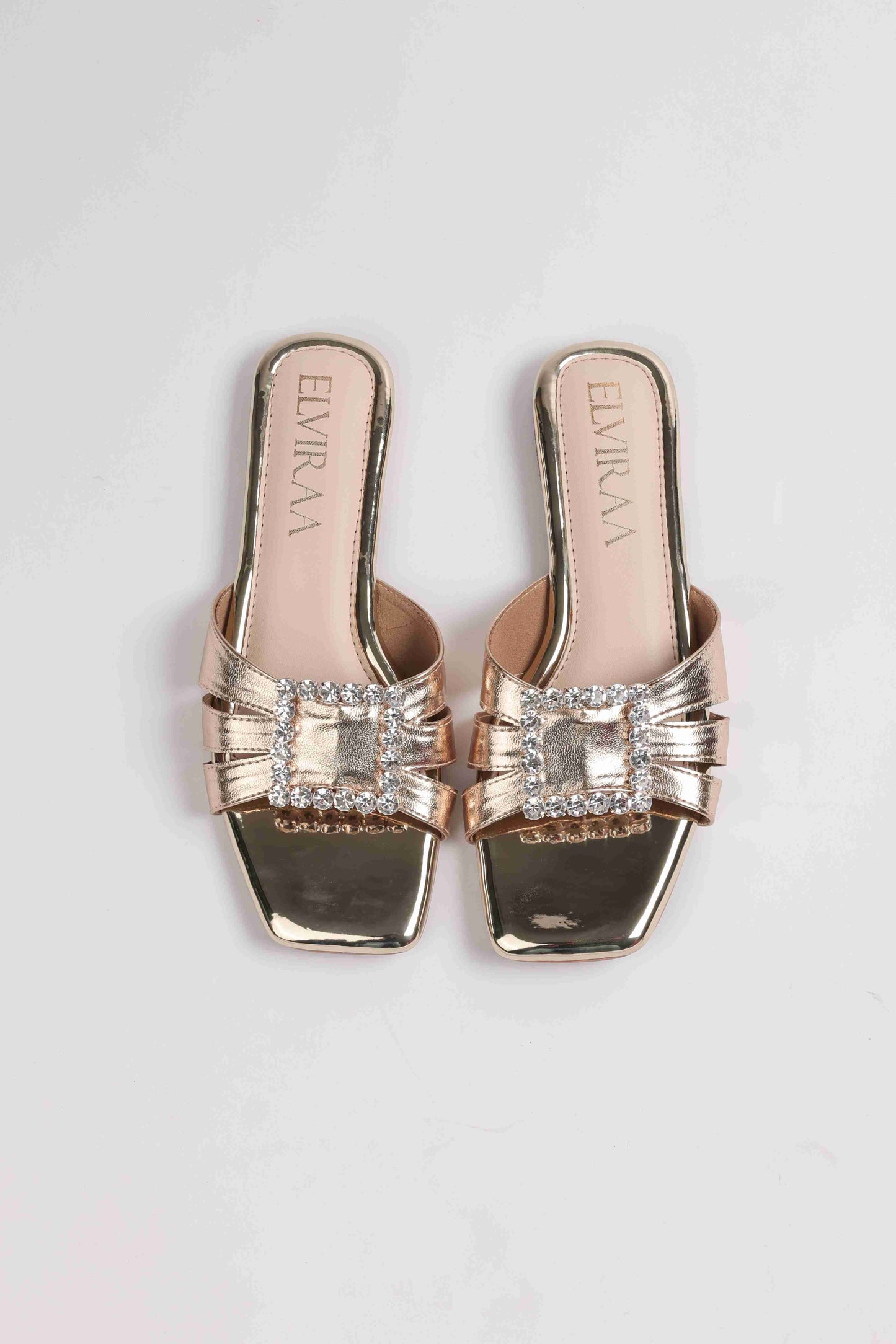 Square Stone Buckle Flats