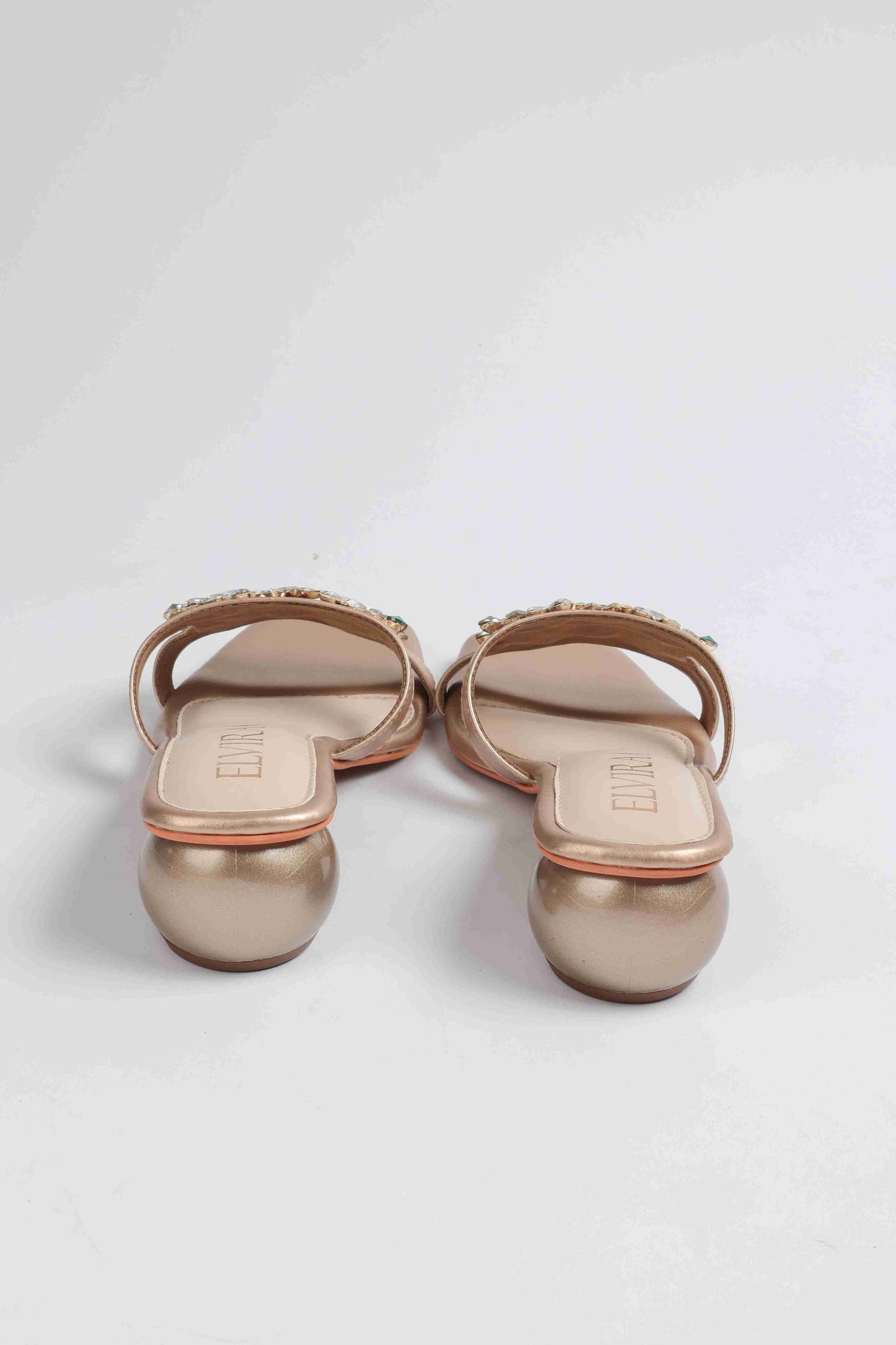 Multicolour Stone Embellished Round Heel
