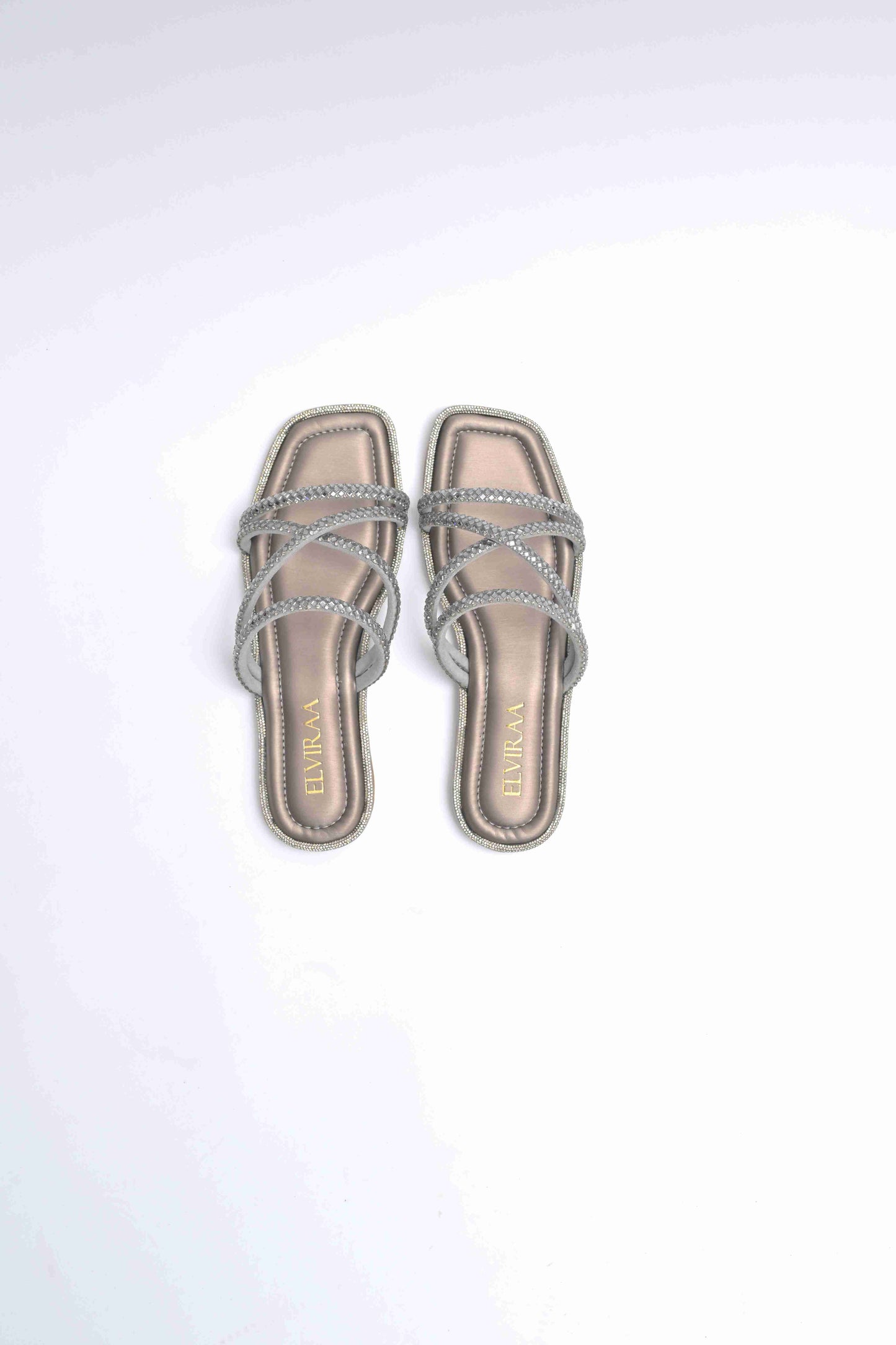 Rhinestone Embellished Strappy Flats