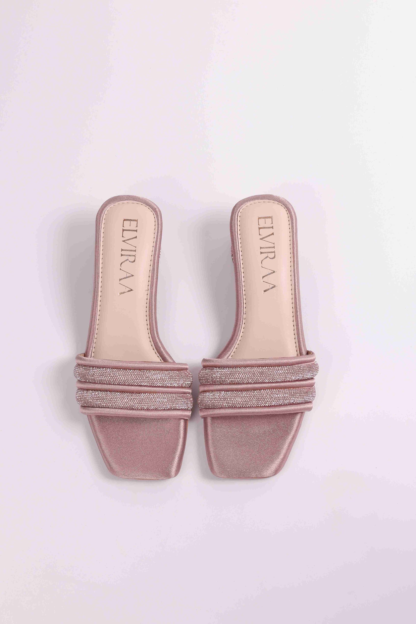 Puffy Diamond Strap Block Heels