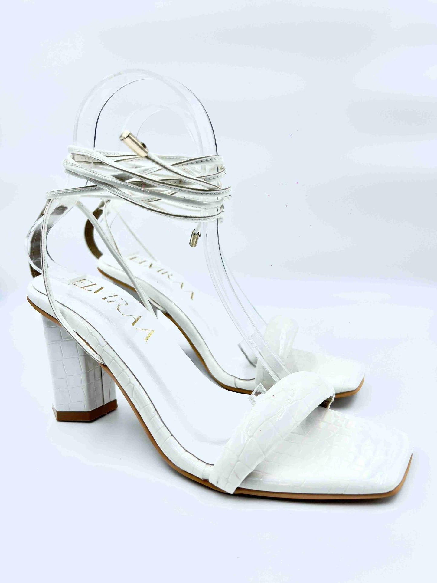 Croco Tie-up Heels