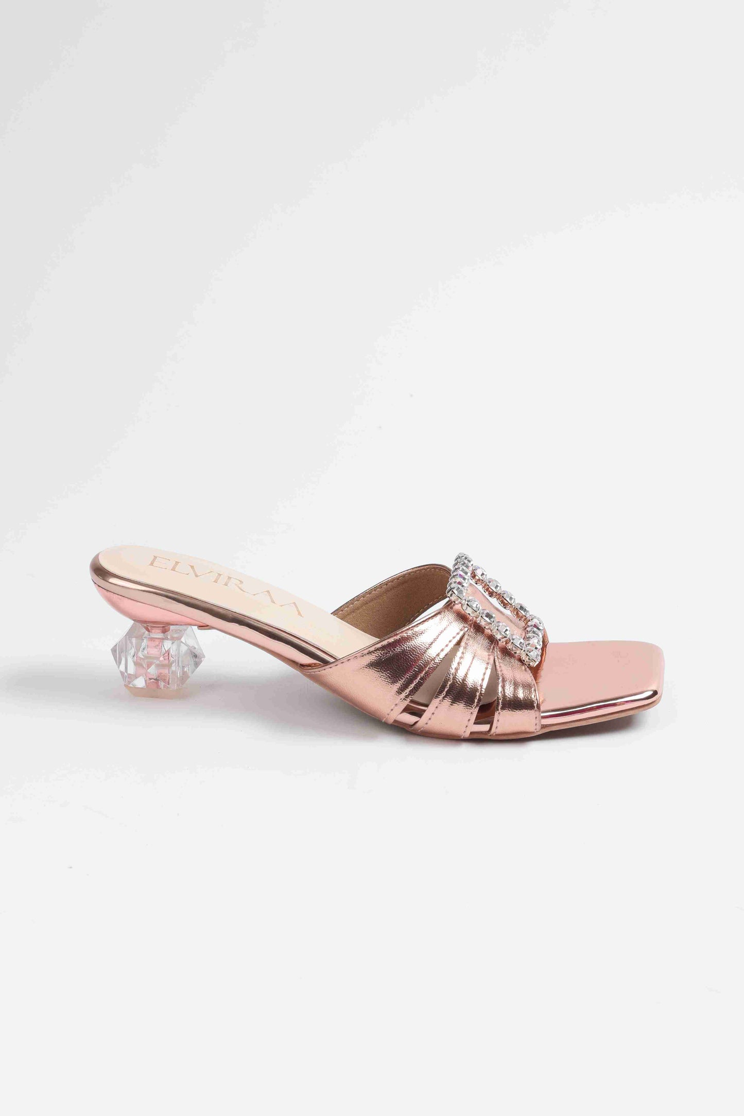 Square Stone Buckle Heels