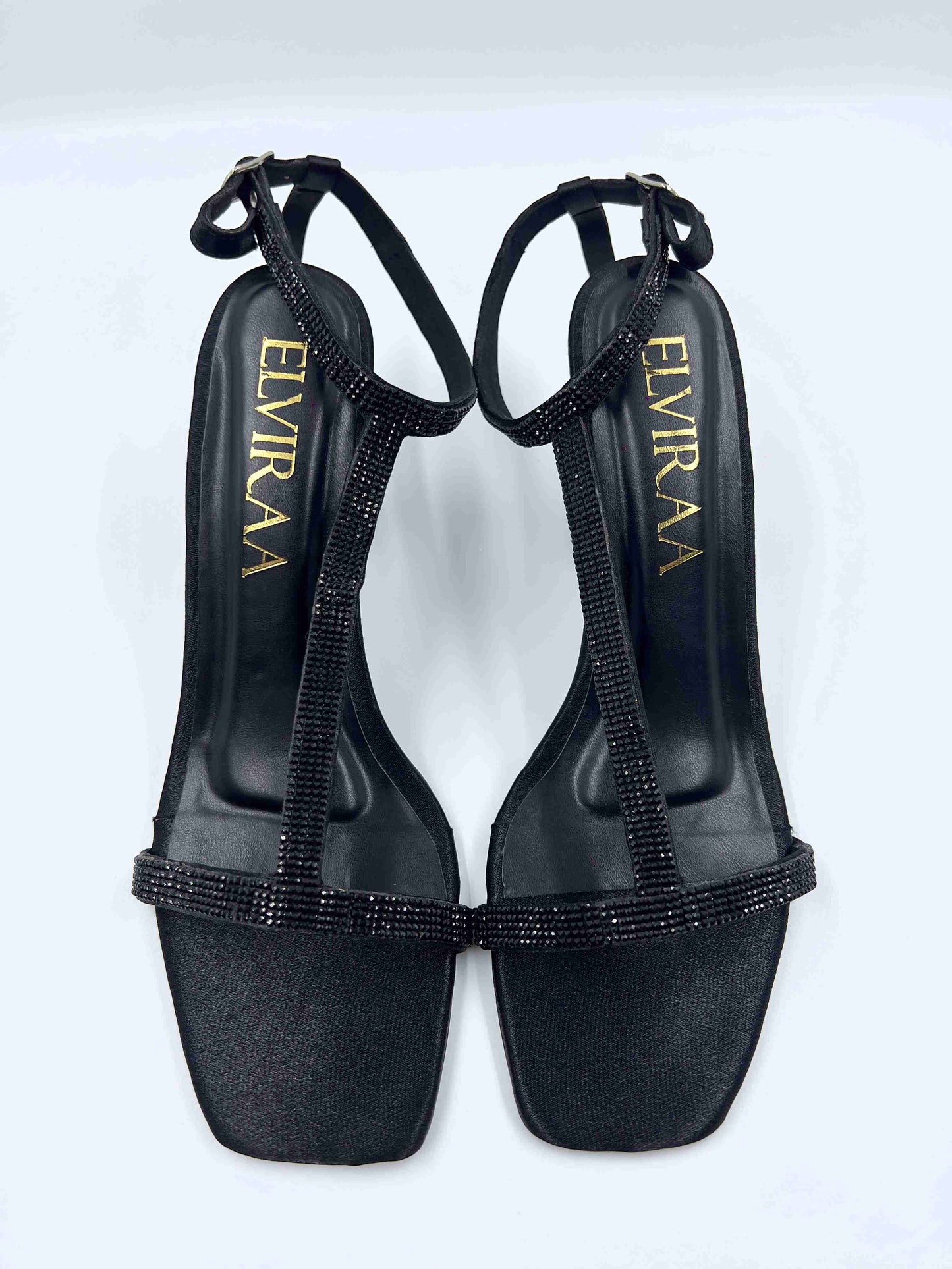 Tstrap Rhinestone Heels