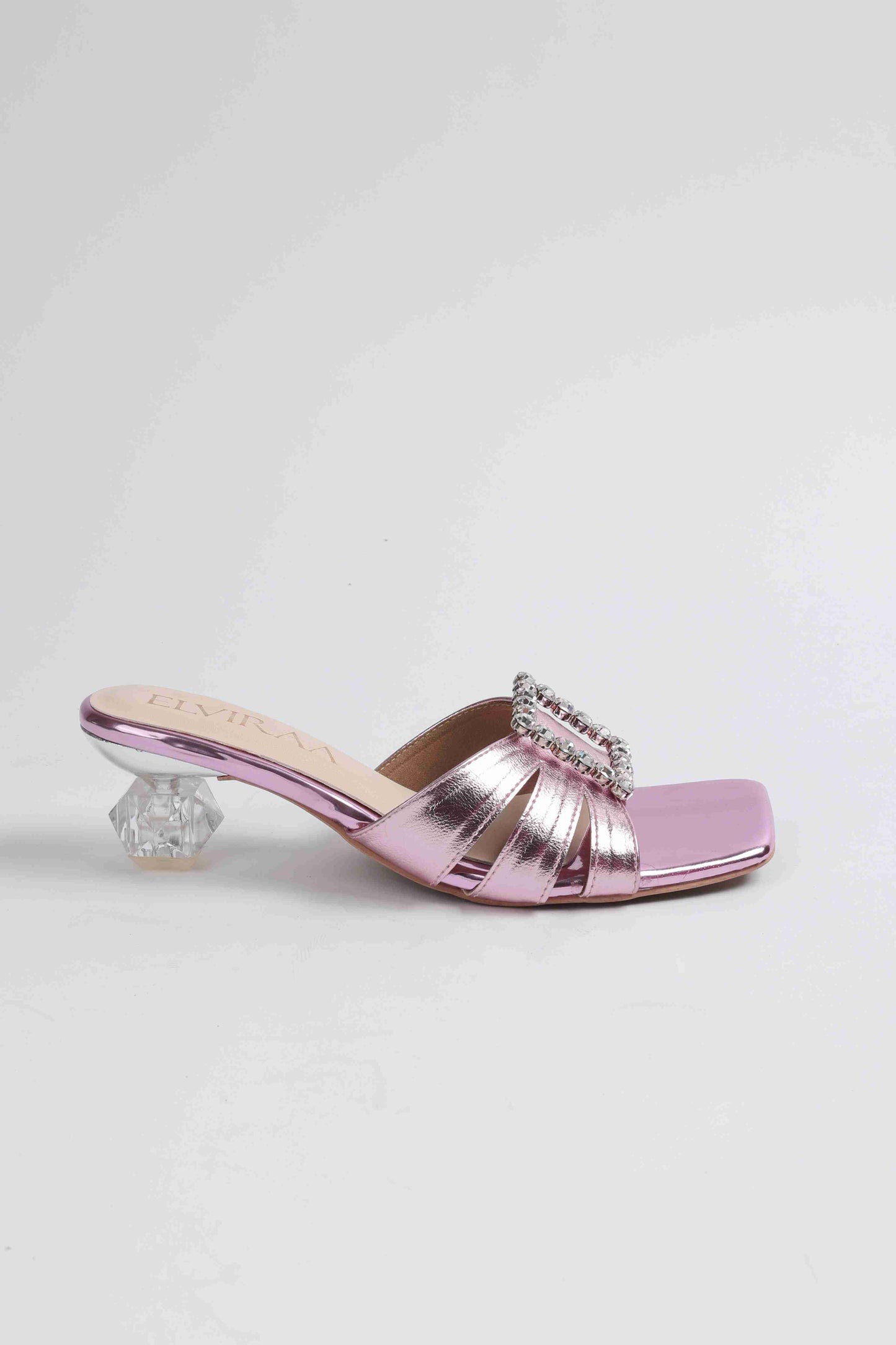 Square Stone Buckle Heels