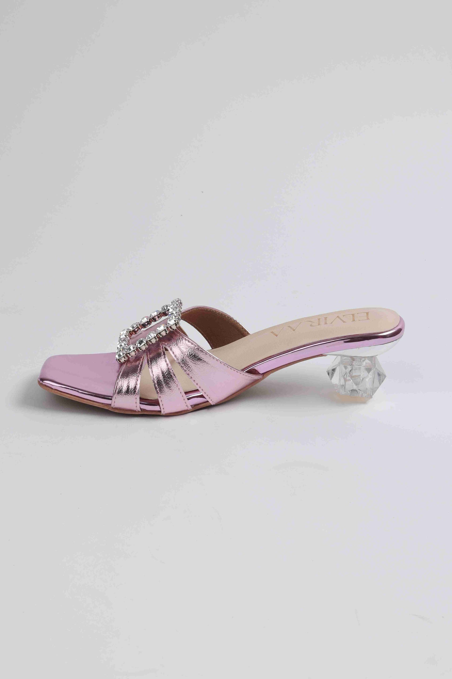Square Stone Buckle Heels