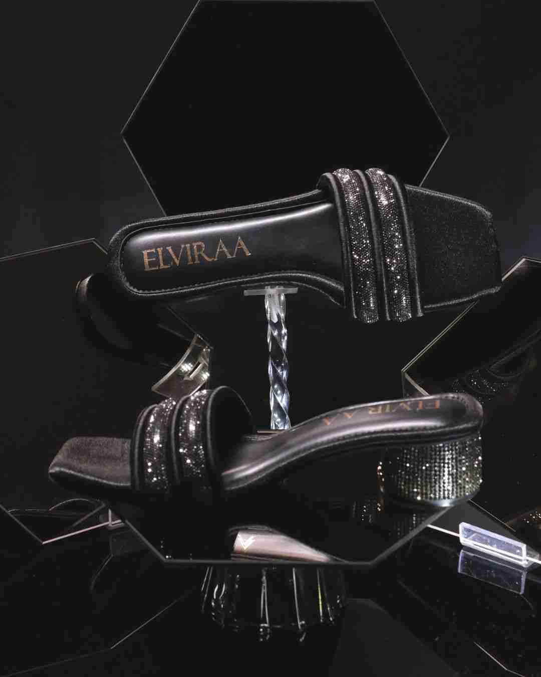 Puffy Diamond Strap Block Heels