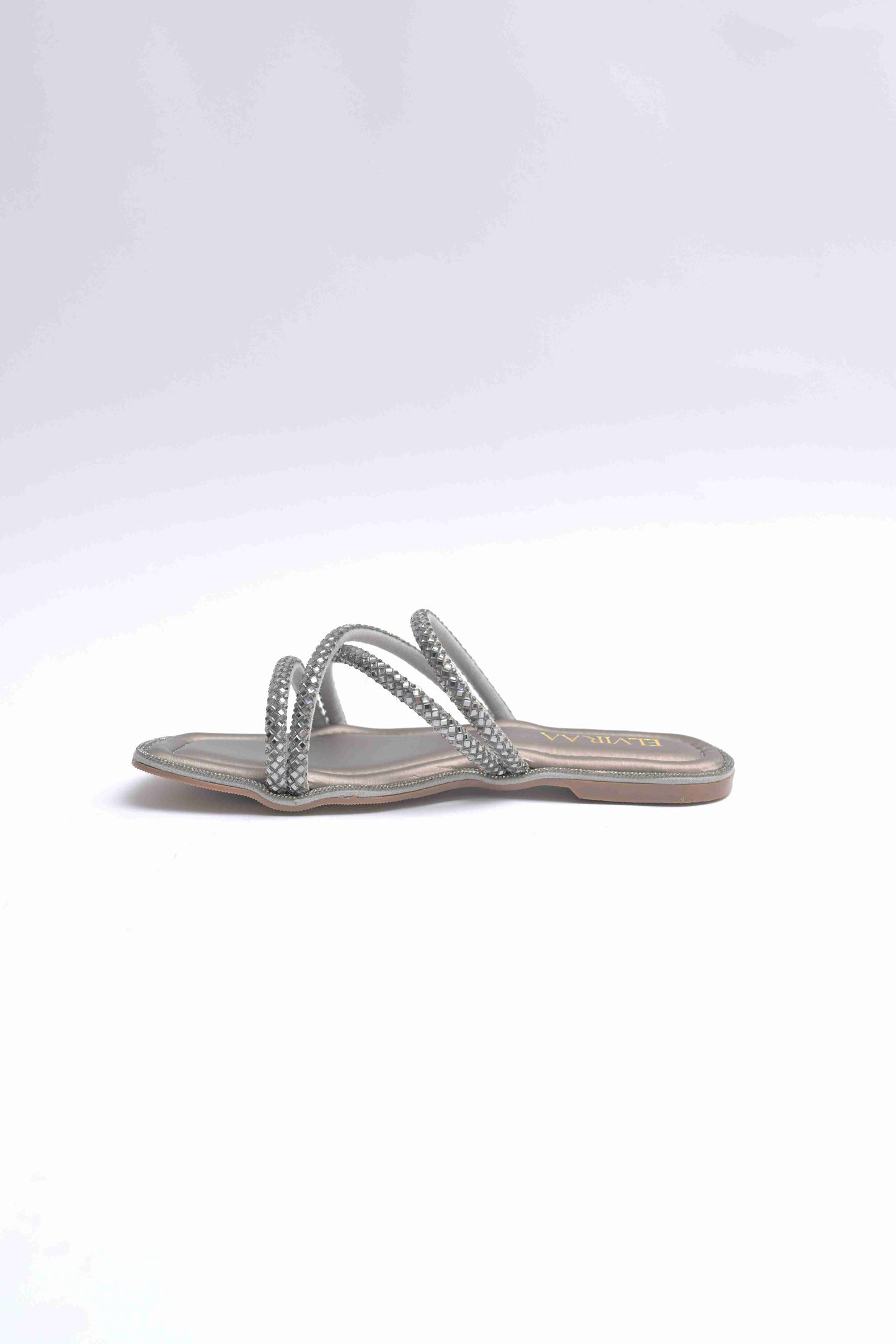 Rhinestone Embellished Strappy Flats