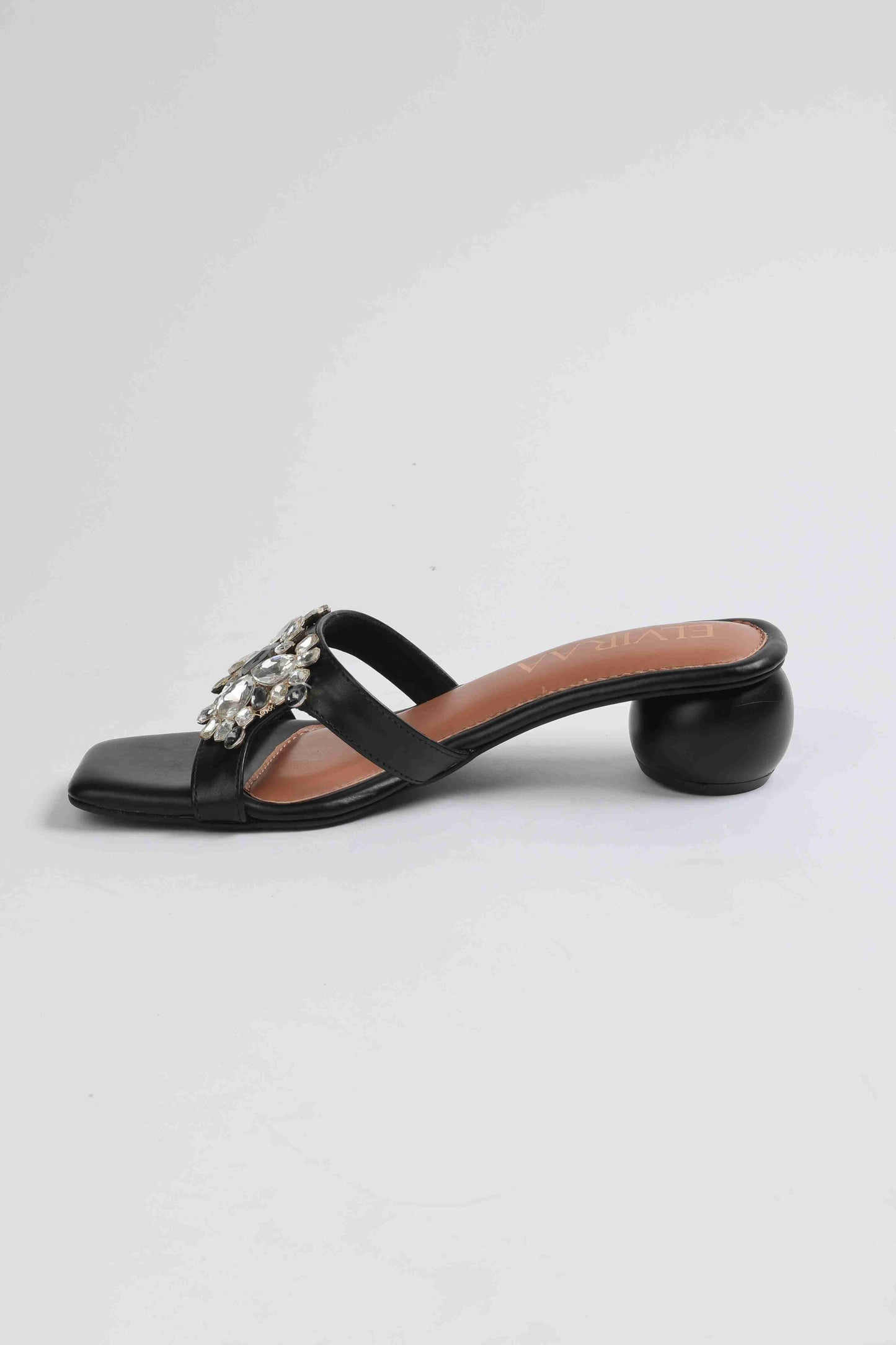 Multicolour Stone Embellished Round Heel