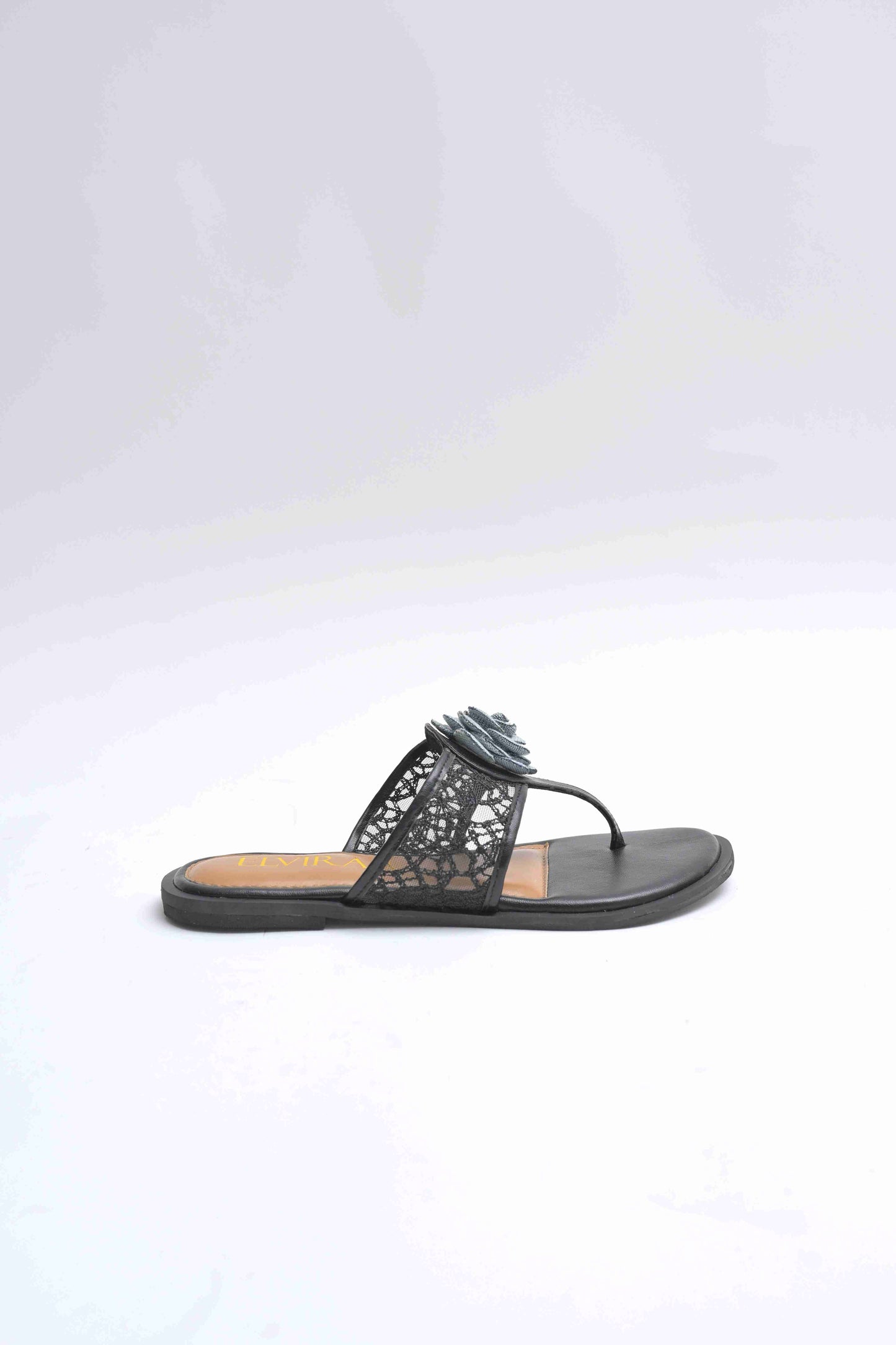 Flower Net Flats - Black
