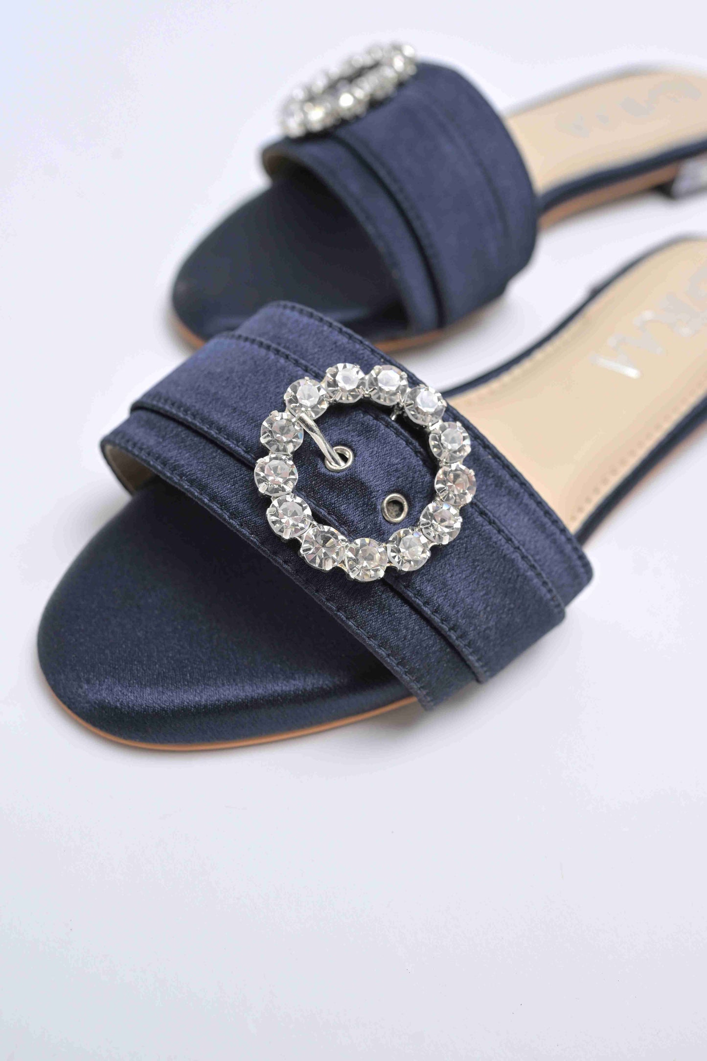 Diamond Buckle Heel Studded Flats