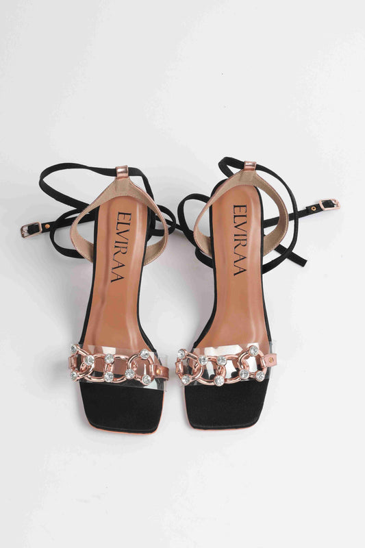 Two Toned Tie-up Heels