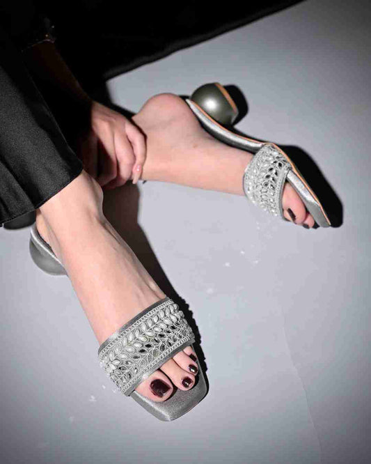 Pearl and Mirror Embriodered Heels