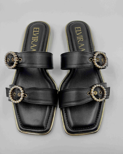 Pearl Buckle Flats