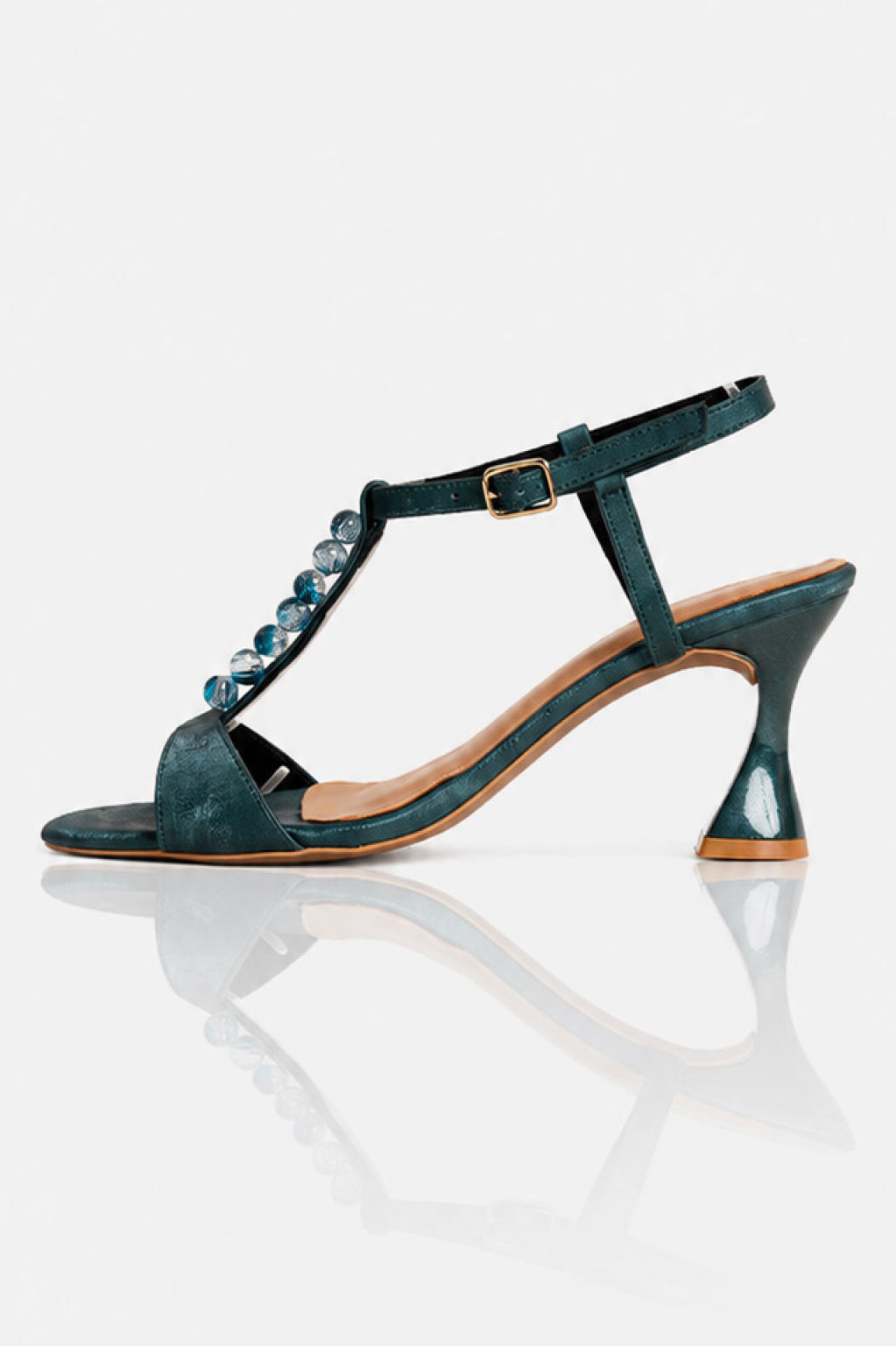 Ball embellished Tstrap heels