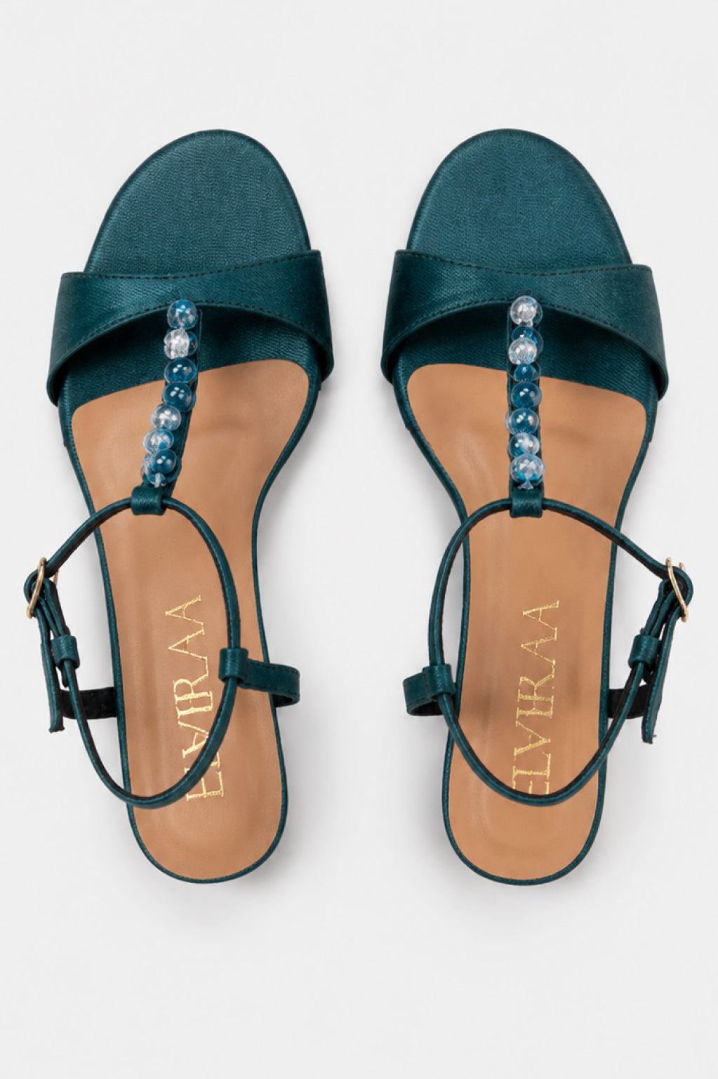 Ball embellished Tstrap heels