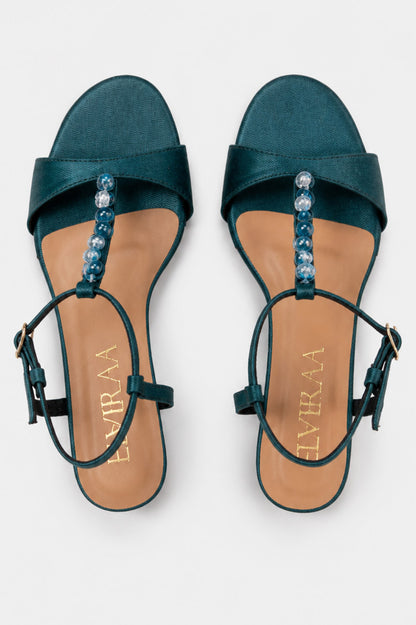 Ball embellished Tstrap heels