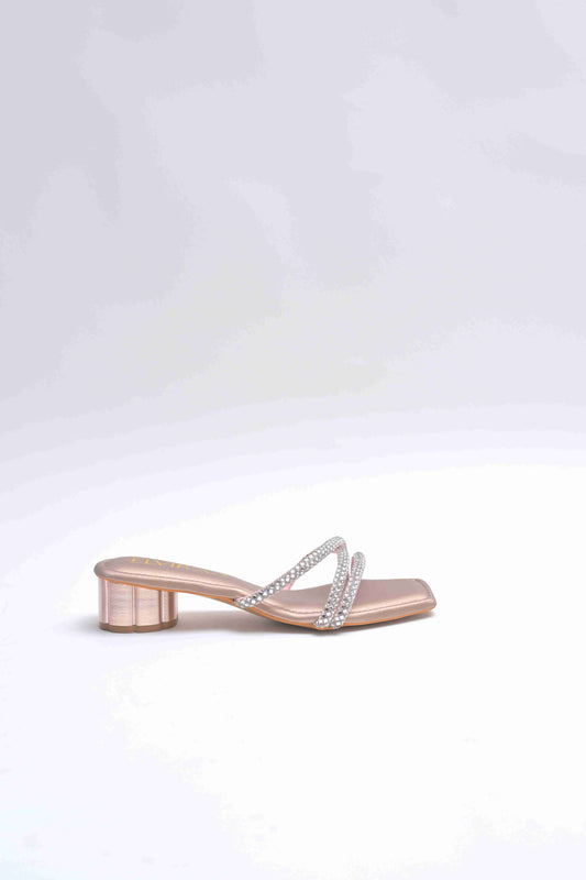 Rhinestone Embellished Strappy Heels