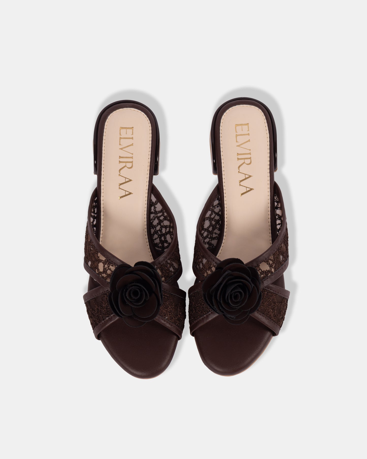 Denim Flower Net Sandals