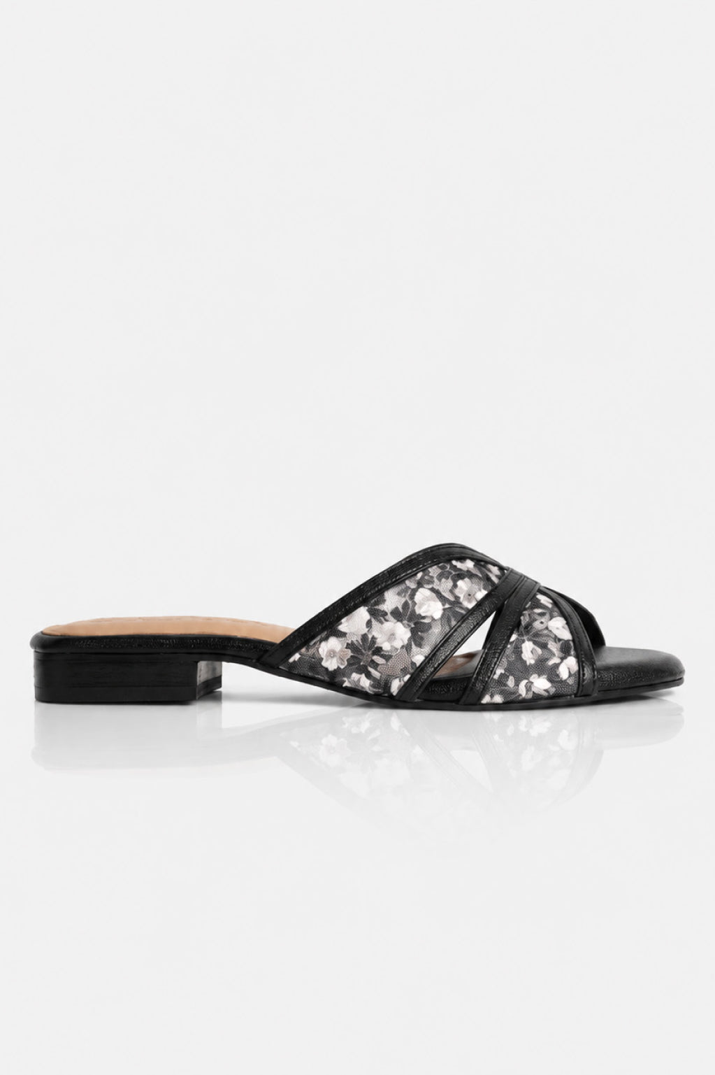 Embroidered Flower Net Flats