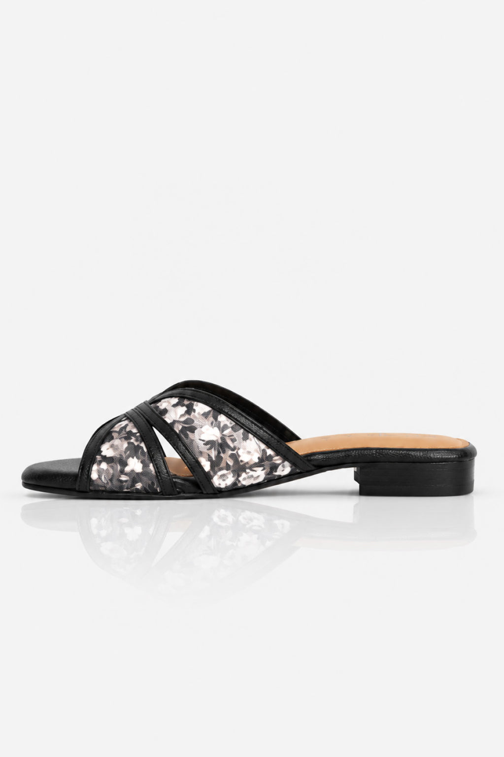 Embroidered Flower Net Flats