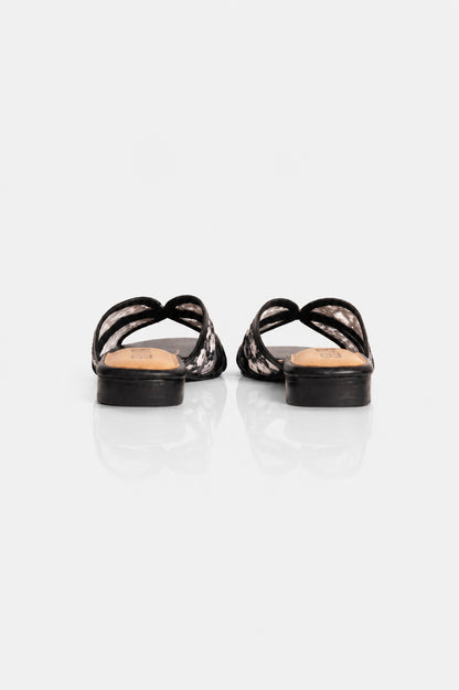 Embroidered Flower Net Flats