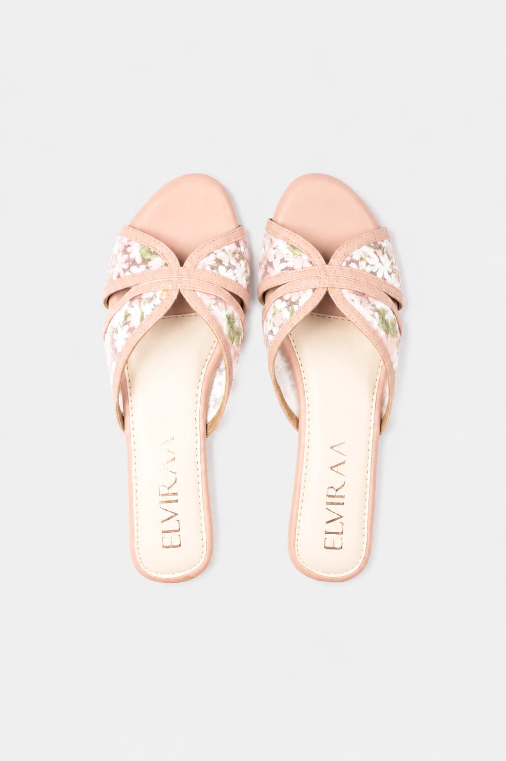 Embroidered Flower Net Flats