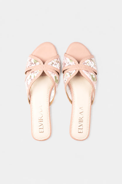 Embroidered Flower Net Flats