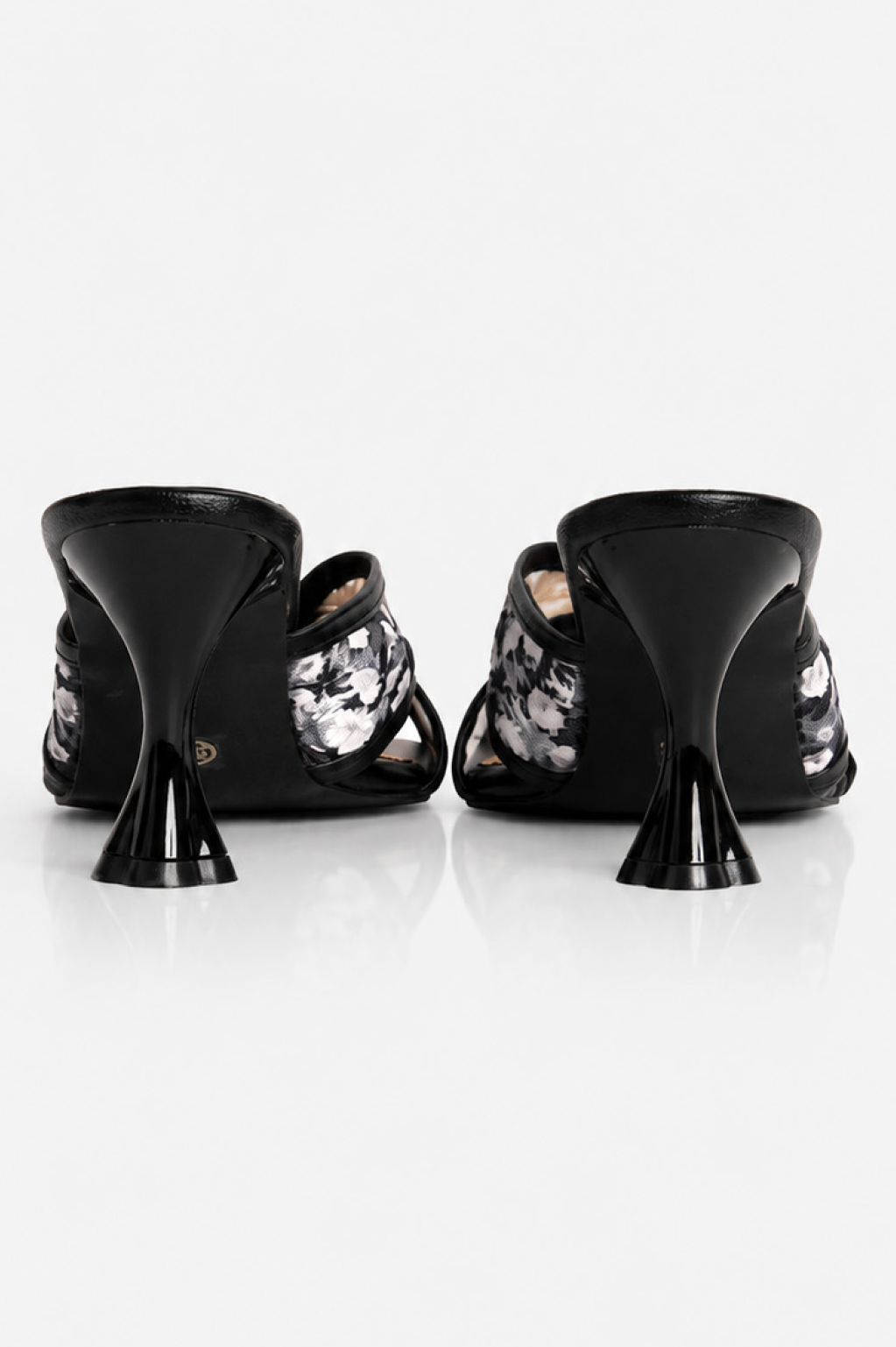 Embroidered Flower Net Heels