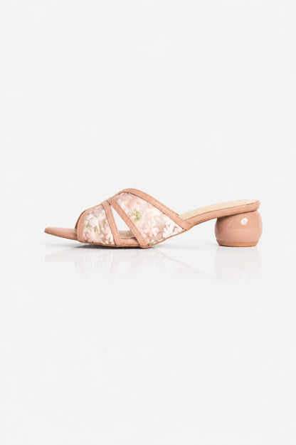 Embroidered Flower Net Sandals