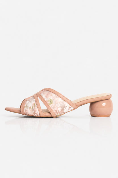 Embroidered Flower Net Sandals