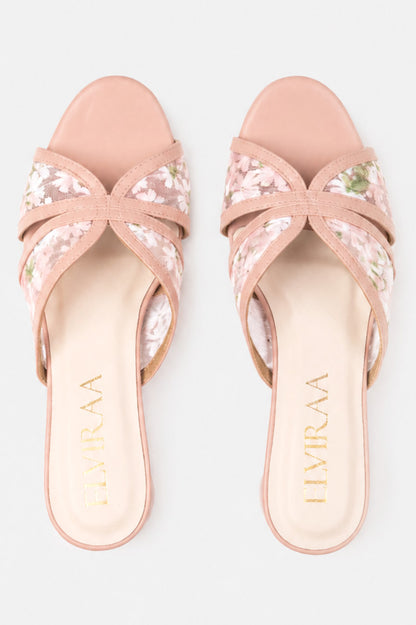 Embroidered Flower Net Sandals