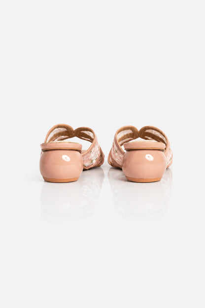 Embroidered Flower Net Sandals
