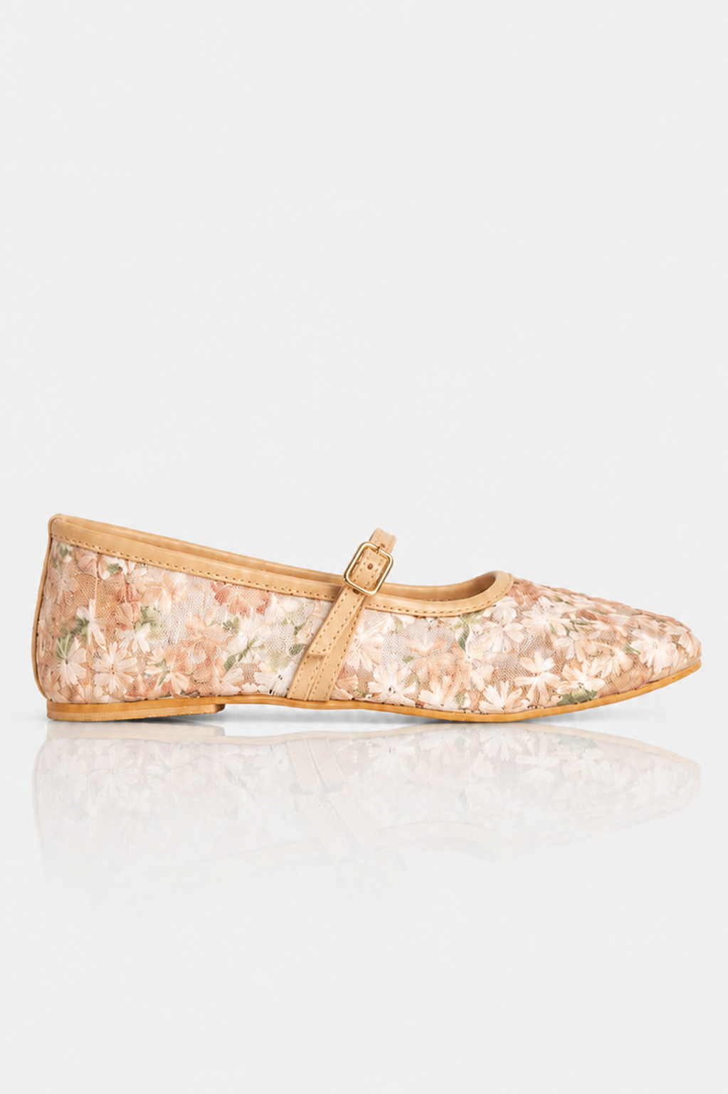 Embroidered Net Mary Janes