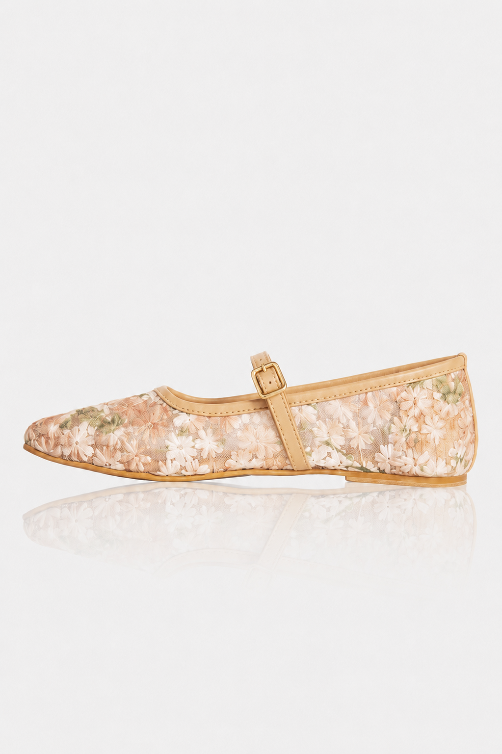Embroidered Net Mary Janes