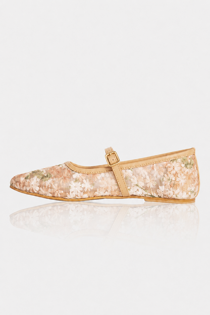 Embroidered Net Mary Janes