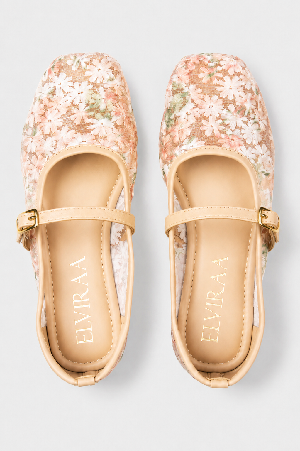 Embroidered Net Mary Janes