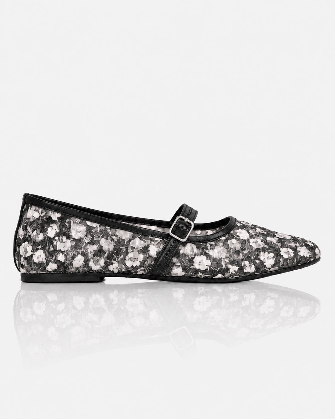 Embroidered Net Mary Janes